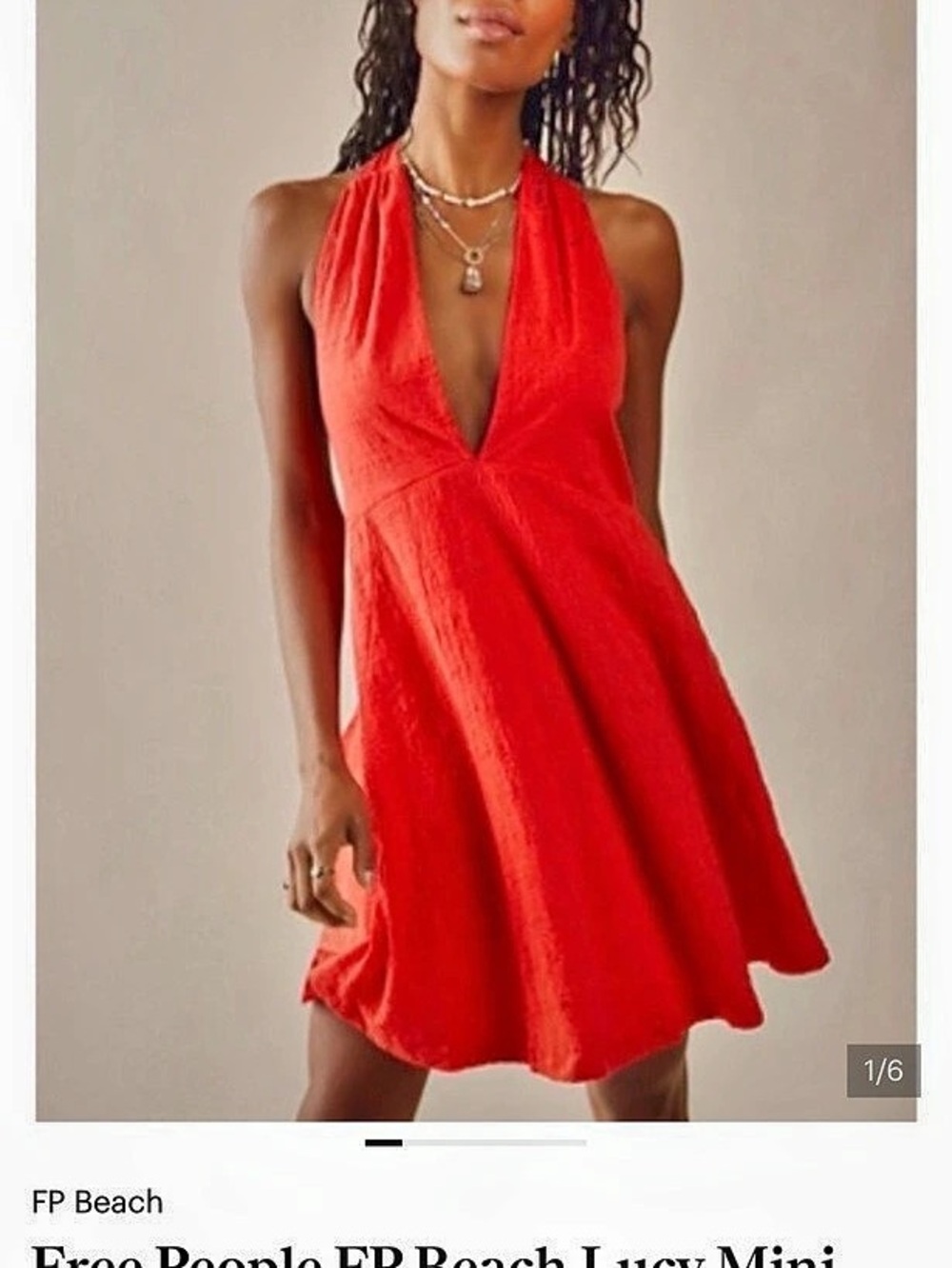 BLACK Free People FP Beach Lucy Mini Dress Halter